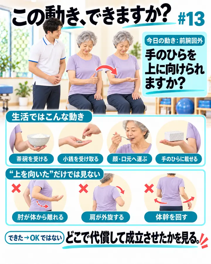 この動き、できますか？#06｜手のひらを上に向けられますか―前腕回外