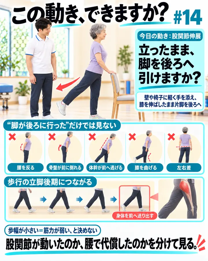 この動き、できますか？#07｜立ったまま、脚を後ろへ引けますか―股関節伸展