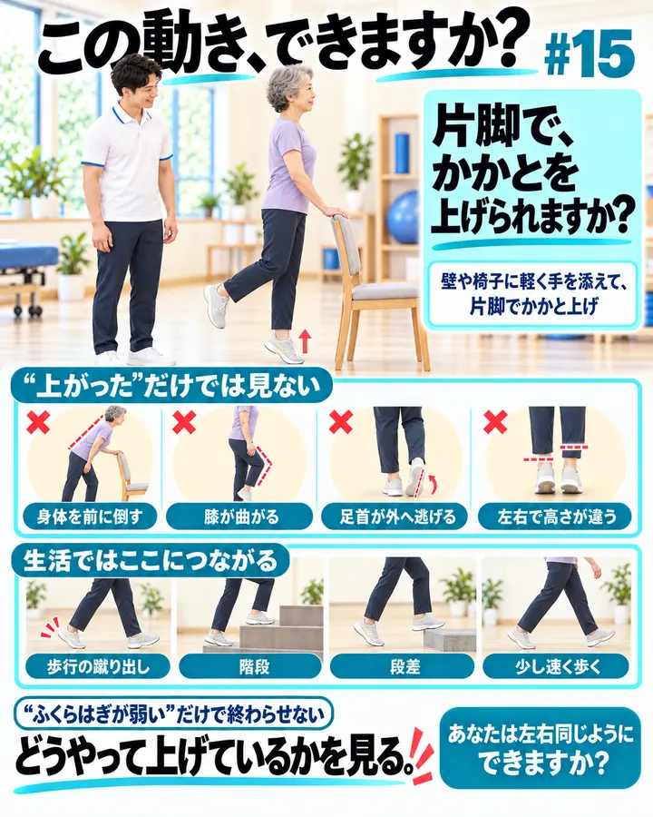 この動き、できますか？ #13｜片脚で、かかとを上げられますか？